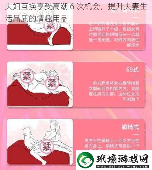 夫婦互換享受高潮 6 次機會，提升夫妻生活品質(zhì)的情趣用品